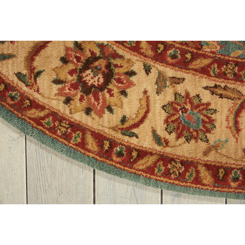 Crownover Wool Oriental Indoor Rug, Round 5'10"