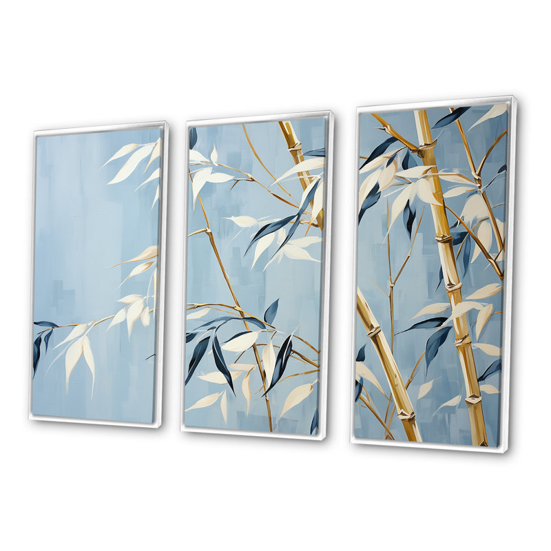 «Zen and Blue», art zen, H 28 po x l 36 po x P 1 po, Cadre flottant blanc