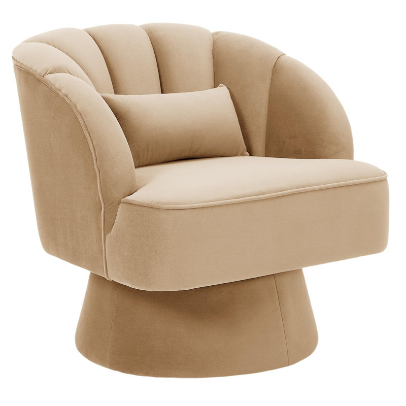 Fauteuil d'appoint pivotant à 360 °, fauteuil confortable moderne avec base surdimensionnée et siège allongé, rembourrage en coton épais, capacité de charge de 300 lb