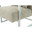 Chaise d'appoint moderne en lin gris et pieds en acier