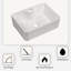 Lavabo de salle de bain rectangulaire en céramique blanche 16 "X12"