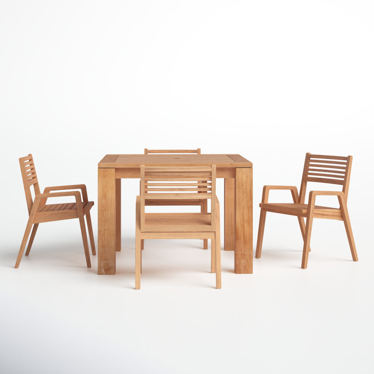 Thorne 43'' Rectangular 4 - Person Outdoor Dining Set