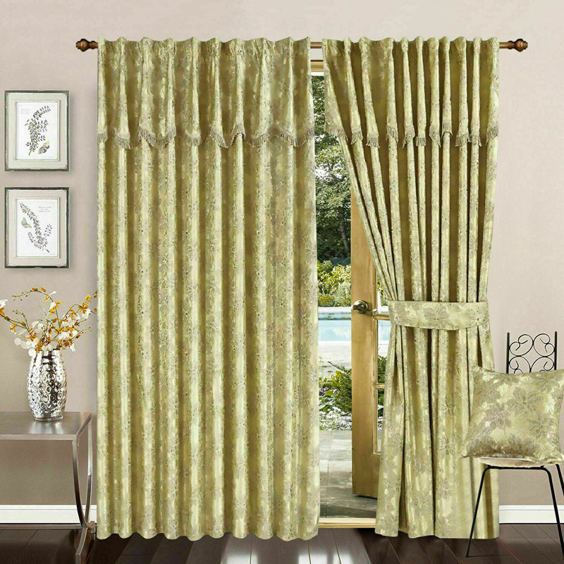 Dunaway Room Darkening Curtain Pair, 228cm Width x 274cm Drop, Gold