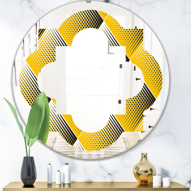 Miroir mural Quatrefoil Rhombus, H 23,6 po x l 23,6 po