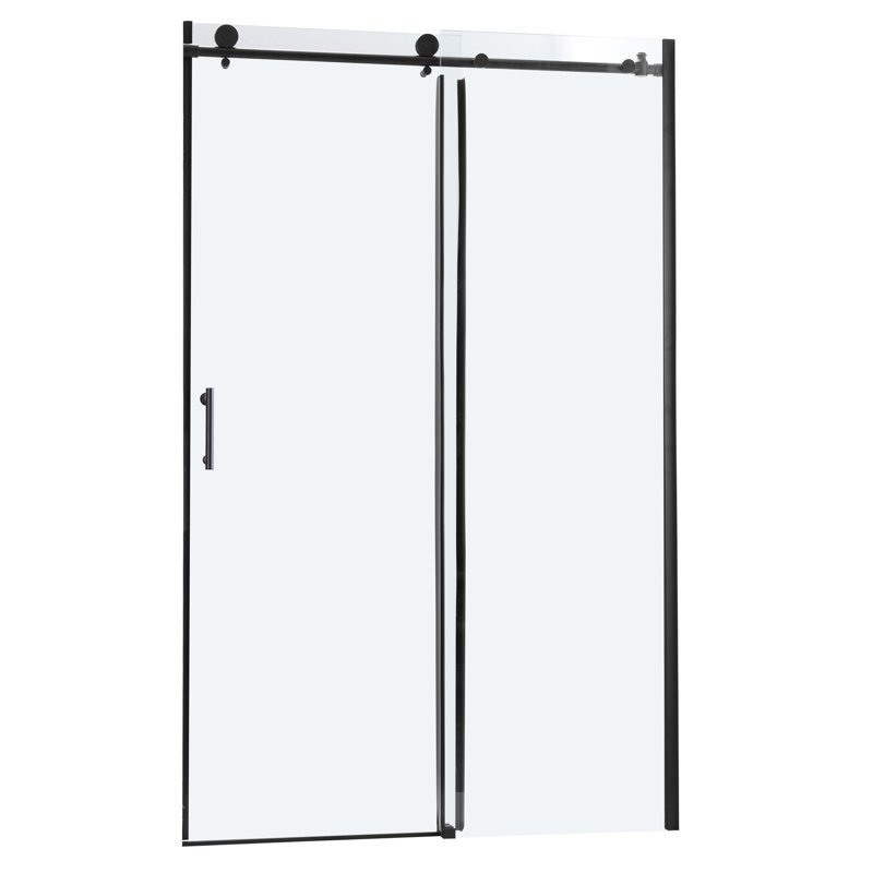 48 po x 76 po, cabine de douche, fini noir mat. Verre trempé transparent. Poignée à tirer. Convient à différents styles de salle de bain. Réglable pour les murs inégaux. Pièces fournies