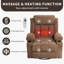 Fauteuil inclinable avec chaleur et massage, fauteuils inclinables surdimensionnés avec télécommande-144072009