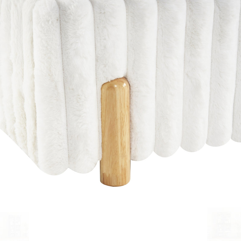 Lit tapissier Boucle avec tête de lit ondulée et coutures verticales