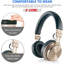 Casque d'écoute sans fil Bluetooth 5 oreillettes avec microphone et contrôle de volume pliable