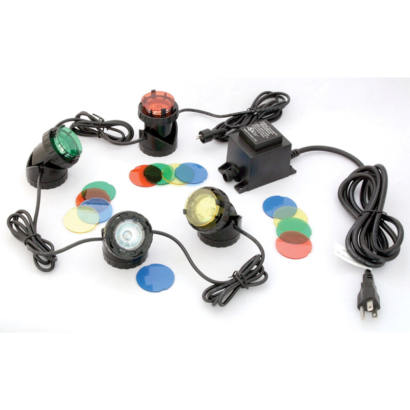 Ensemble d'éclairage pour étang 4 pièces avec transformateur Pond Glo