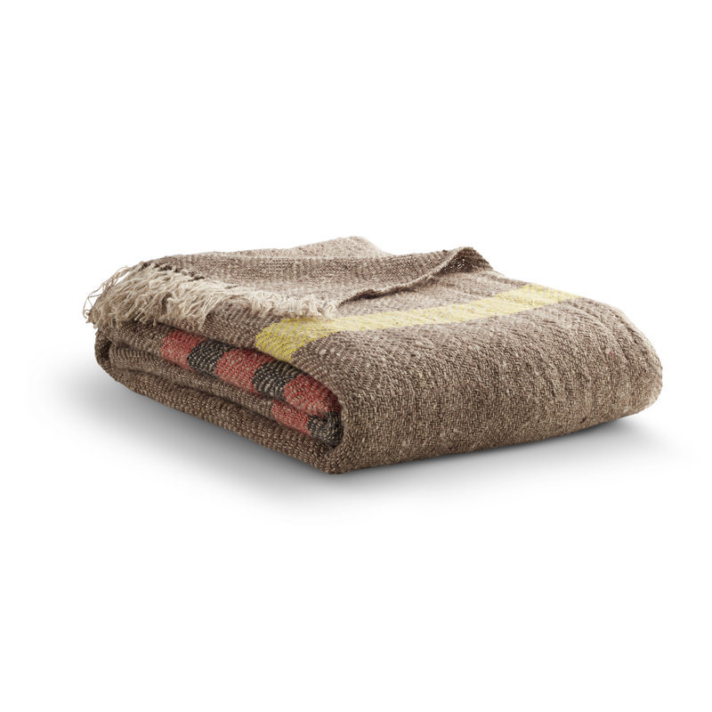 Lovely Hand Woven Throw Blanket, Brown