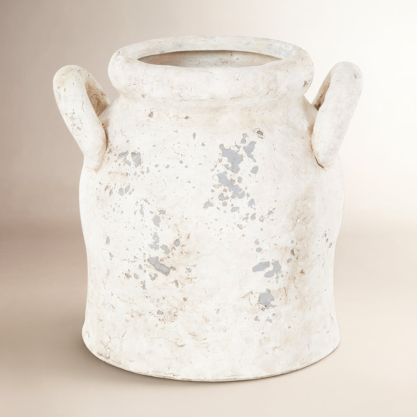 Ceramic Table Vase, 8.3" H x 8.5" W x 7" D, Cream