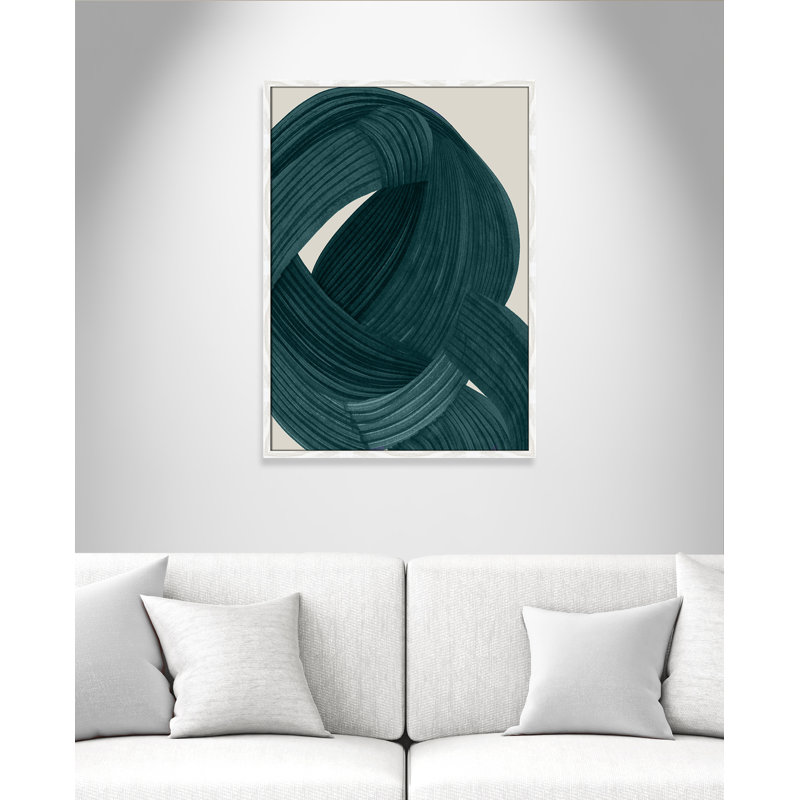«Tangle in Teal II» par Casa Fine Arts, L 25,5 po x H 35,5 po, Grain de bois blanc, Impression encadrée