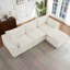 Canapé modulaire Cloud avec repose-pieds - Canapé convertible en L pour salon | Confort moelleux, aucun assemblage requis-123348182