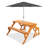 2-in-1 Transforming Interchangeable Outdoor Wooden Picnic Table Garden Bench