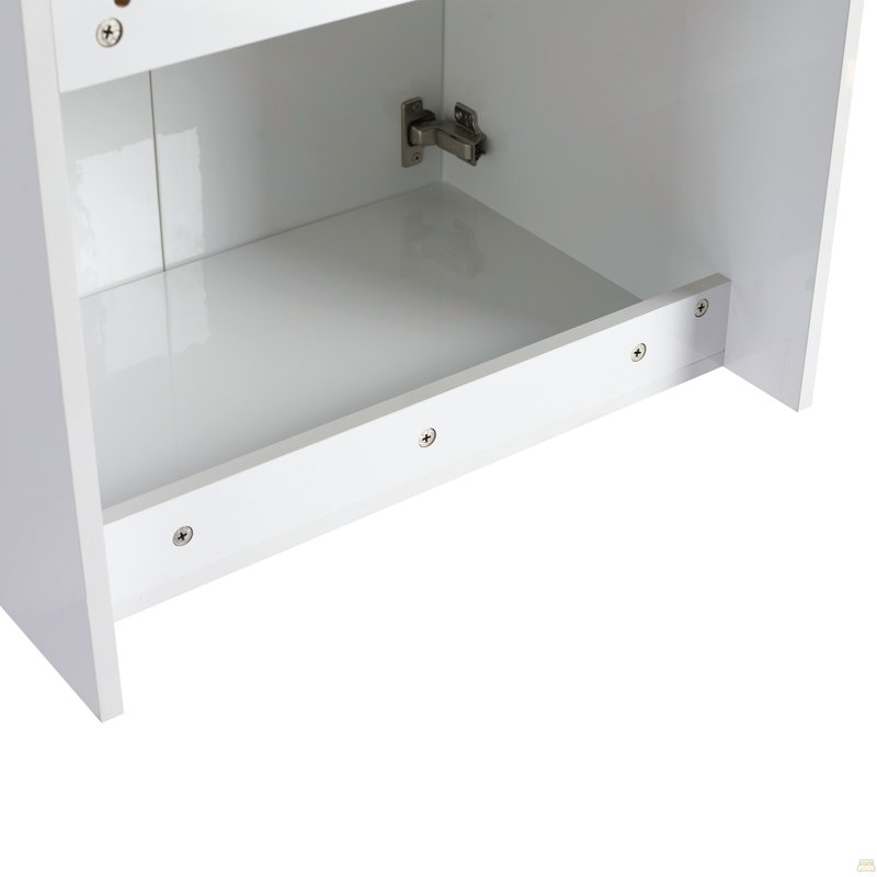 Meuble-lavabo 24 po avec lavabo en résine, 2 portes à fermeture en douceur, fixation à flotteur