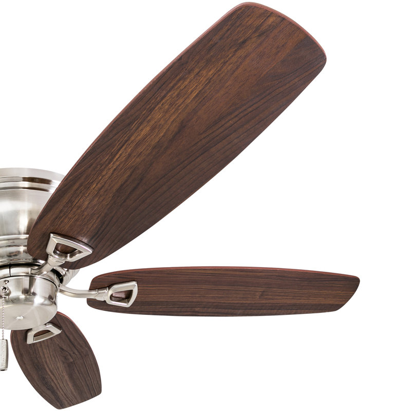 Brushed Nickel 52'' Ceiling Fan with Oak Blades