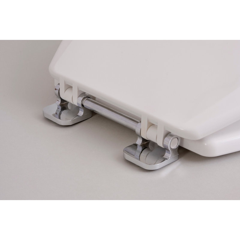 Siège de toilette rond en bois, Chrome