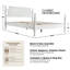 Cadre grand lit avec tête et pied de lit, aucun sommier requis, 12 lattes en bois massif, pieds en métal au centre, anti-bruit et antidérapant, assemblage simple, rangement sous le lit, finition blanc pur-1080634212-1088551288