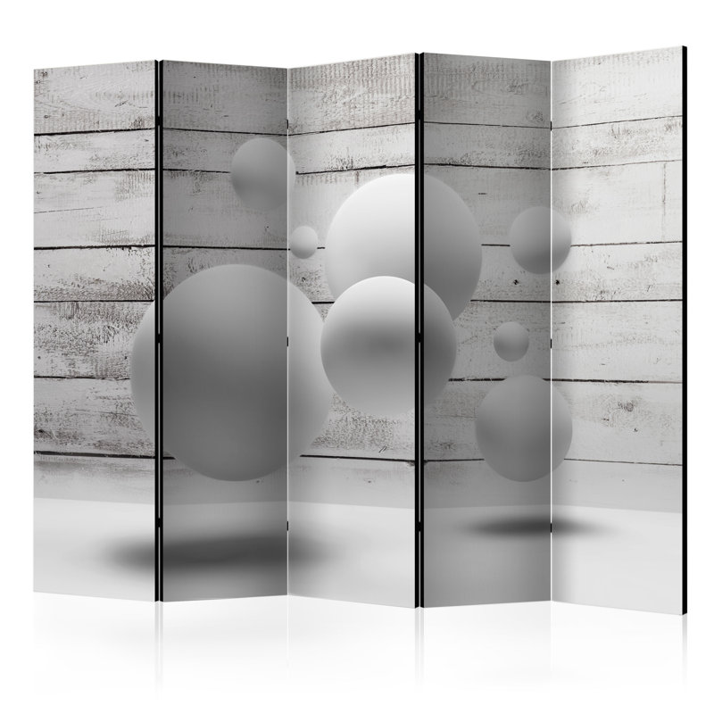 225cm W x 172cm H 5 - Panel Wood Folding Room Divider