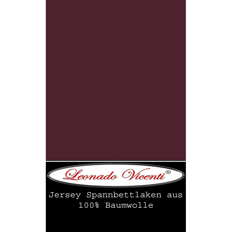 100% Cotton Jersey Knit Fitted Sheet, Bordeaux, European Single (90 x 200cm)