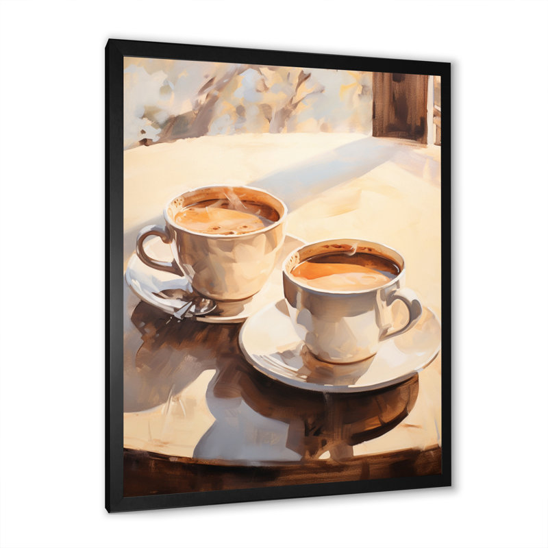 Ijlal Food Coffee Tea III - Art sur toile, impression sur toile, Cadre simple noir, H 32 po x l 24 po x P 1 po