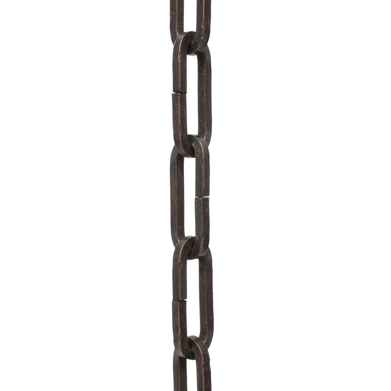 Flat Standard Decorative Fixture Chain or Chain Break, Bronze, 12”H x 0.47”W x 0.13”D