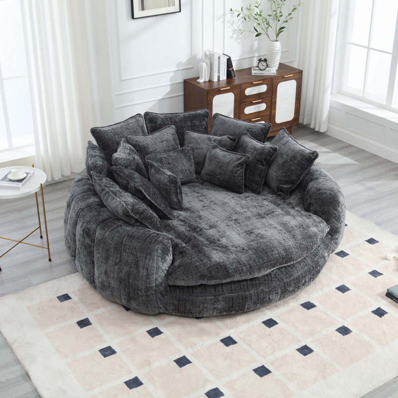Comfortable Double Loaf Sofa Bed, Gray