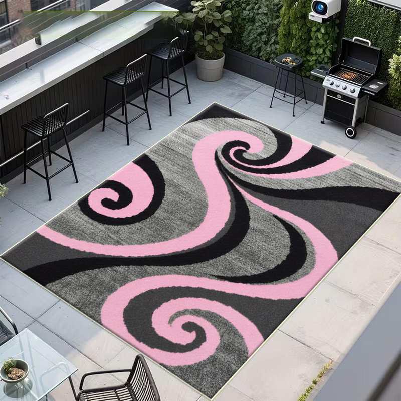 Swirl Pattern Area Rug, Soft And Lightweight, Suitable For All Seasons, Easy To Maintain And Easy To Clean, Machine Washable Carpet Floor Mat, Suitable For Living Room, Bedroom, Hallway, Balcony, Patio, Room Decor, Home Decor, Outdoor Decor