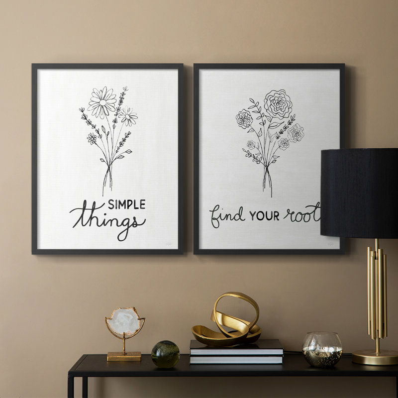 Croquis simple - Impression encadrée de qualité supérieure - Prêt à être accroché - aucun clou requis - aucun clou requis