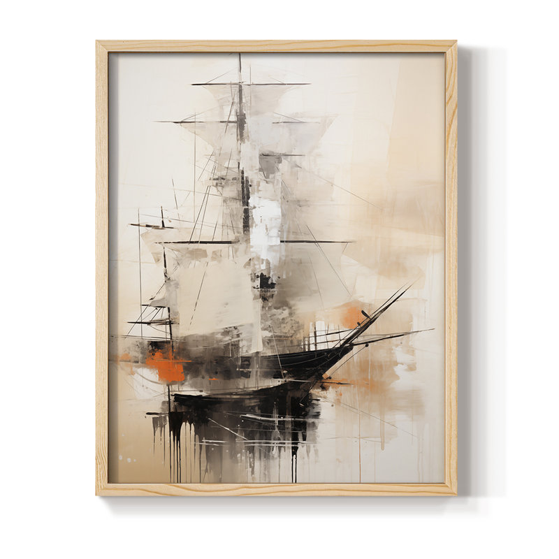 NAUTICAL Series CECLX III, reproduction d'art encadrée - bois massif, H 11 po x l 9 po