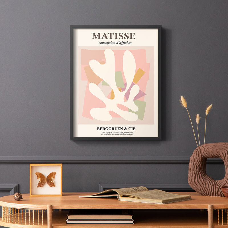 Matisse, reproduction d'art encadrée en bois massif, H 20 po x l 16 po, Noir