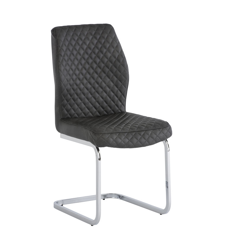 Kerry 45cm H Upholstered Metal Side Chair, Grey