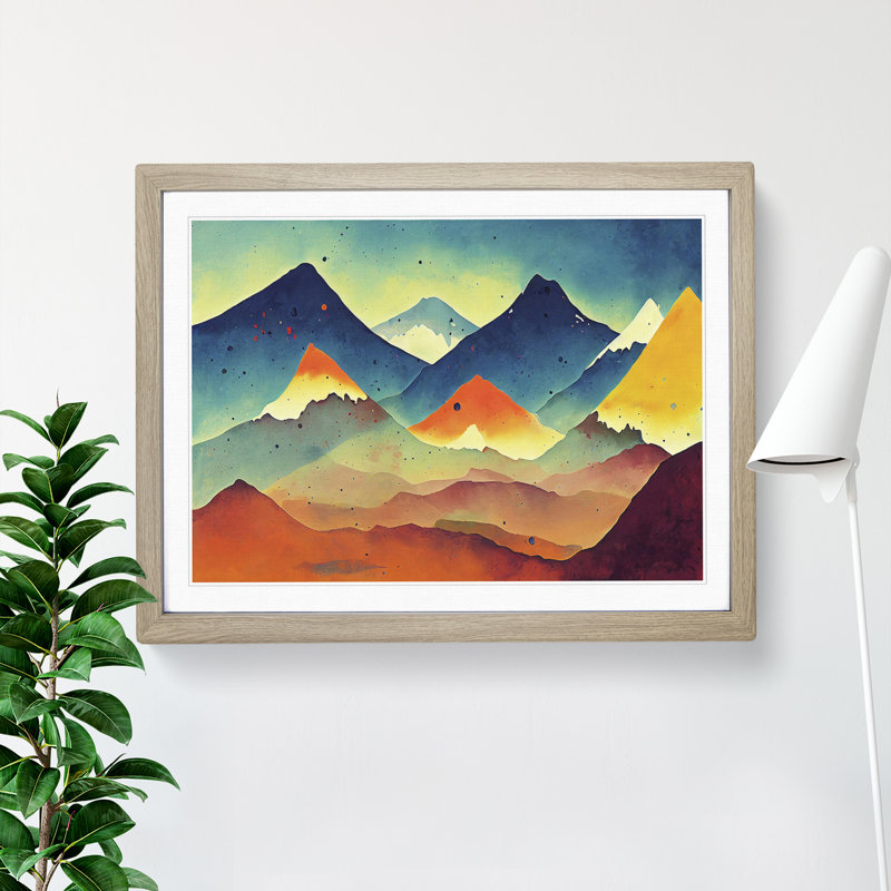 Mountain Splash Vol.3 Abstract - Framed Print, 25cm H x 34cm W x 2cm D, Oak Framed