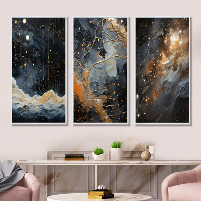 Abstract Gold And Black Constellation