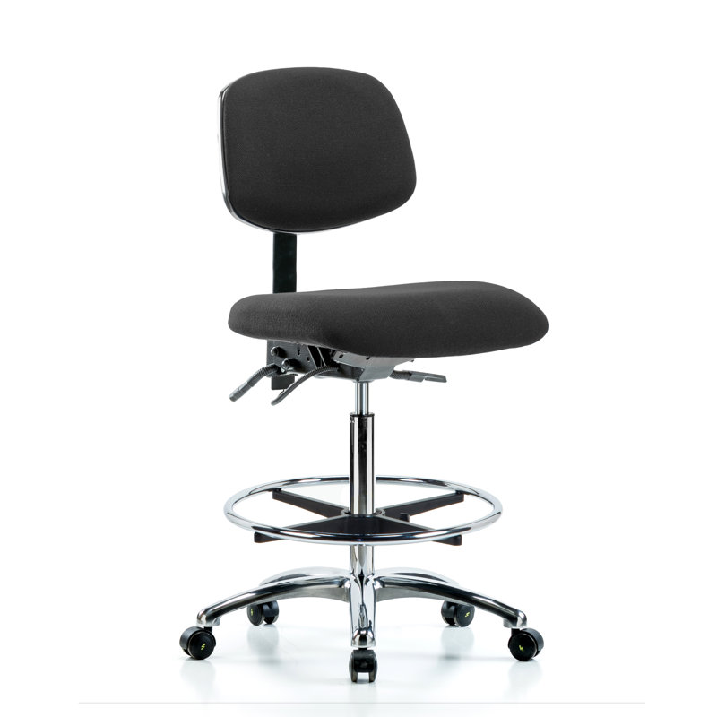 Chaise de dessin Jackeline, Noir, Roulettes, Non inclus