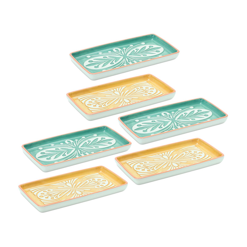 Albanie 6 Piece Ottoman/Coffee Table Tray Set