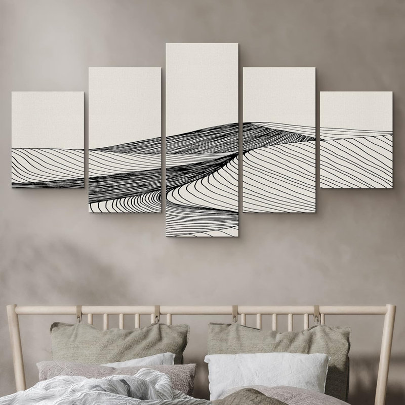 Geometric Line " Southwest Tropical Desert Dune Landscape Abstract Nature " 5 - Pieces