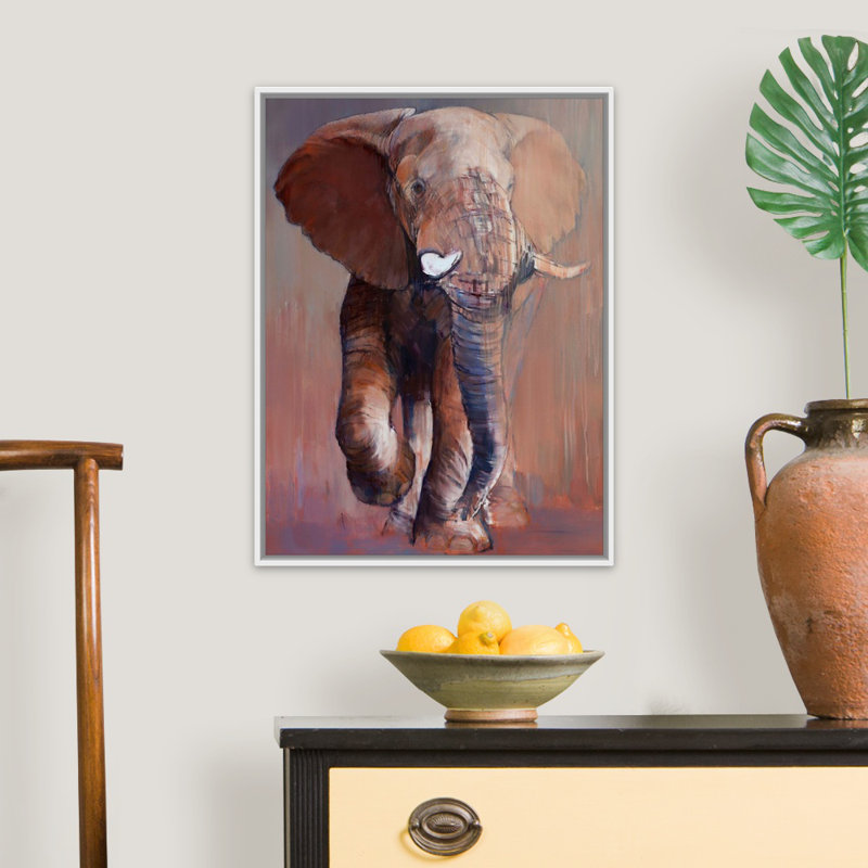 Loisaba Bull, 2018 par Mark Adlington-reproduction d’art sur toile, H 26 po x l 20 po x P 1,75 po, Cadre flottant blanc
