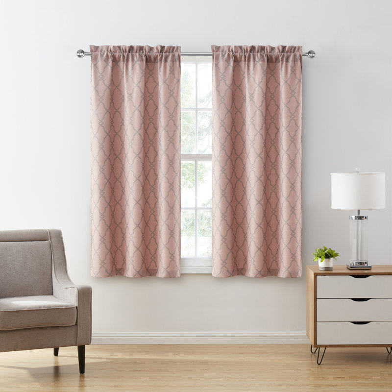 Paire de rideaux obscurcissant en polyester, L 38 po x L 63 po, Rosé