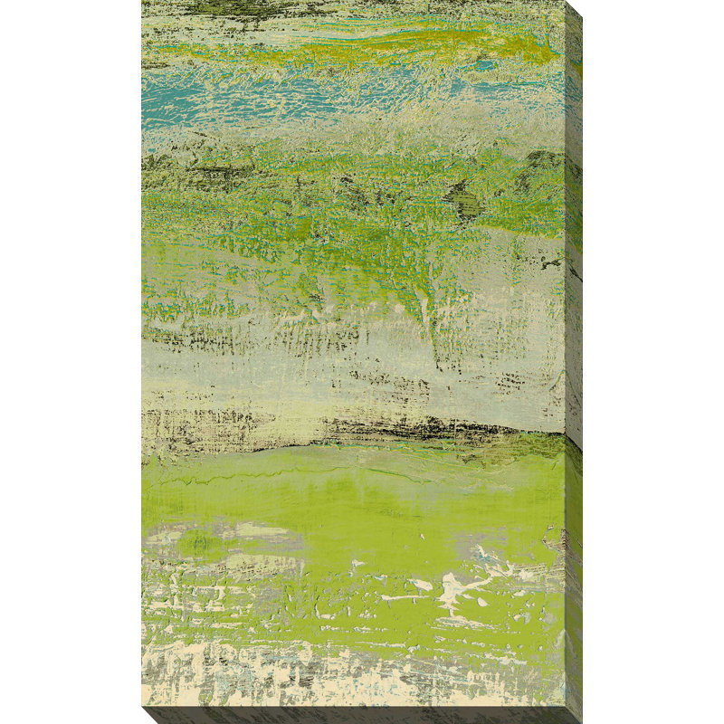 Organic Green II - reproduction d'art sur toile tendue, H 40 po x l 18 po x P 1 po
