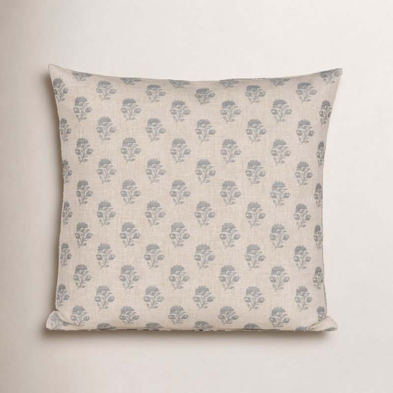 Housse et insert de coussin Hamachi, Plumes, Carré 20 po, Slate Blue Floral