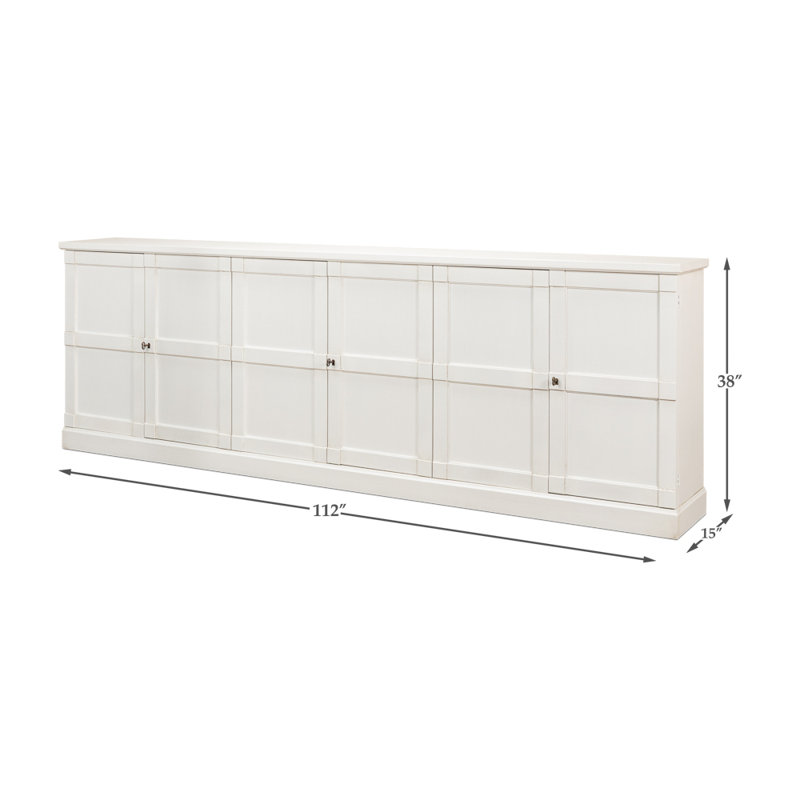 Boxholm 112'' Solid Wood Sideboard, Cortina White
