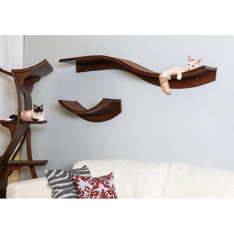 Lotus Branch Cat Perch, Mahogany, Left Facing