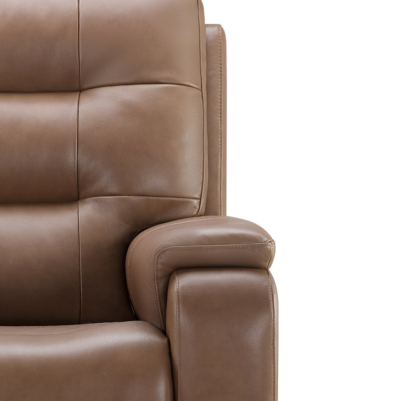 Ashlin Upholstered 59'' Reclining Loveseat, Camel Genuine Leather