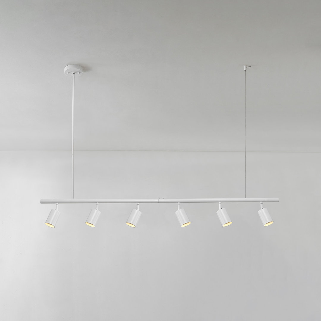 Cynthia 6-Light Matte White Adjustable Height Track Lighting with Pivoting Track Heads Globe Electric Company