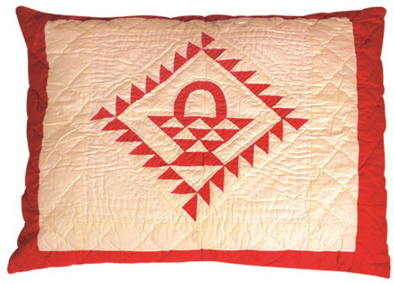 Mazon Geometric Rectangular Cushion, Red/Tea