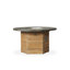 Universal Teak 48" Hexagonal Fire Table With Faux Concrete Top