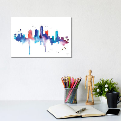 Honolulu Skyline 1 Piece Wrapped Canvas Painting