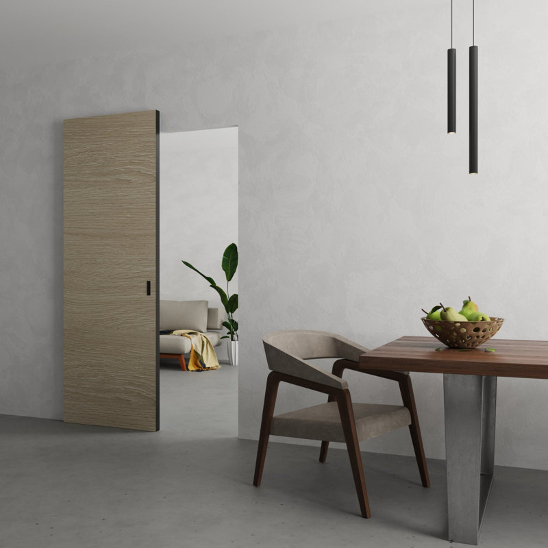 Grange cachée avec bords noirs | Planum 0010, 32 po x 84 po, Chêne classique