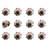 Set of Twelve Burgundy White And Copper Floral Ceramic Drawer Pull Knobs